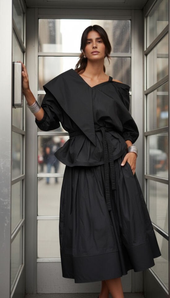 Poplin Midi Etek