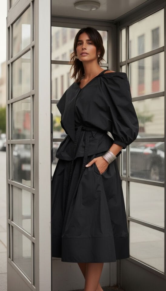Poplin Midi Etek